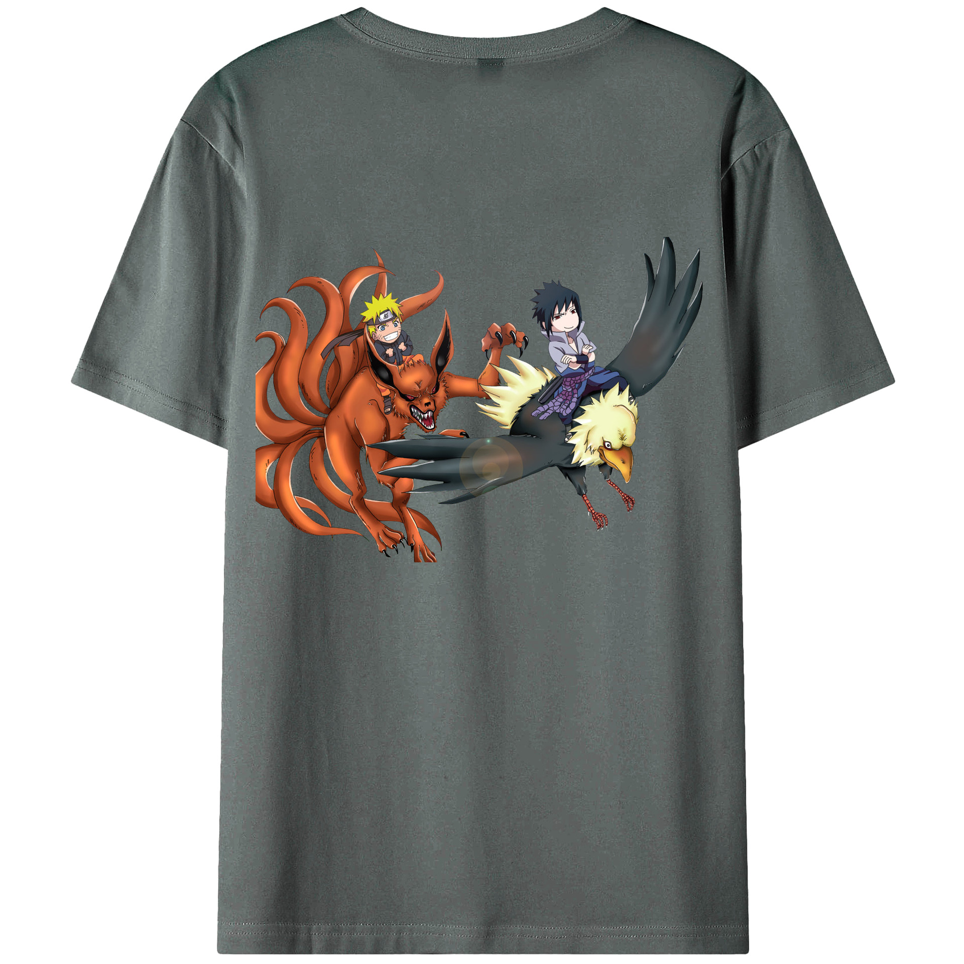 （画像用） NARUTO -ナルト- うずまき ナルト Uzumaki Naruto 綿100％ メンズ半袖Tシャツ（バックプリント） 通気性